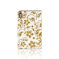 Lenovo Tab P11 Gen 2 Tablet Cover Gouden Bloemen - thumbnail