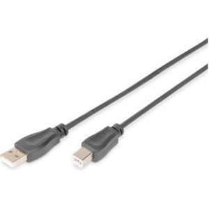 Digitus A/B, 1m USB-kabel USB 2.0 USB A USB B Zwart