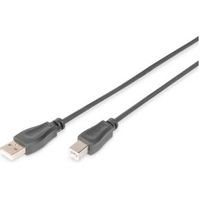 Digitus A/B, 1m USB-kabel USB 2.0 USB A USB B Zwart - thumbnail