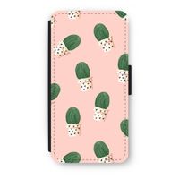 Cactusprint roze: iPhone 7 Plus Flip Hoesje