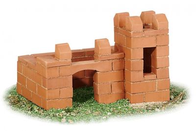 Teifoc bouwdoos kasteel/pennenhouder junior steen bruin Teifoc bouwdoos kasteel/pennenhouder junior steen bruin