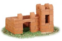 Teifoc bouwdoos kasteel/pennenhouder junior steen bruin - thumbnail