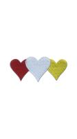 Embleem 3 hartjes rood wit geel
