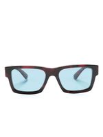 Prada Eyewear lunettes de soleil rectangulaires à effet écailles de tortue - Rouge