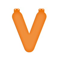 Oranje opblaas letter V   -