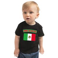 Mexico landen shirtje met vlag zwart voor babys 80 (7-12 maanden)  -