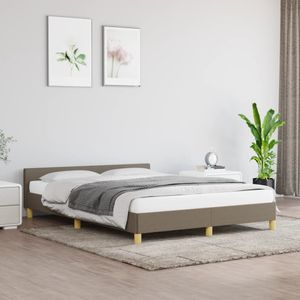 Bedframe met hoofdeinde stof taupe 140x190 cm