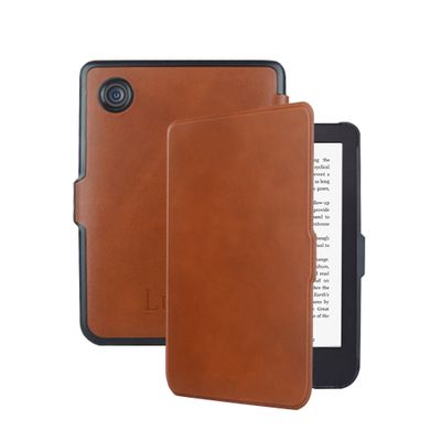 Lunso Kobo Clara 2E hoes (6 inch) - Leren sleepcover - Cognac