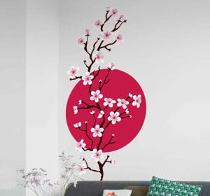 Bloemen muursticker japanse boom