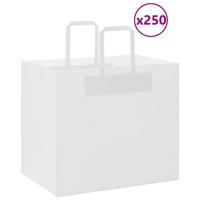 VidaXL Papieren zakken 250 st met hengsels 32x22x28 cm wit