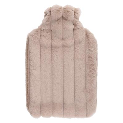 Warmwaterkruik - taupe - 1,75L - fluffy pluche hoes - bedkruik - kruik - kruik met hoes