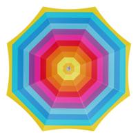 Strand parasol Lisabon - D180 cm - regenboog - strepen - inklapbaar - zomer