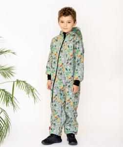 Waterproof Softshell Overall Comfy Savanna Animals Mint Jumpsuit