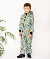 Waterproof Softshell Overall Comfy Savanna Animals Mint Jumpsuit - thumbnail