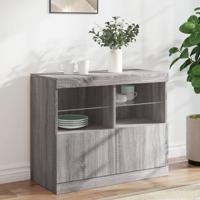 Dressoir met LED-verlichting 81x37x67 cm grijs sonoma eiken - thumbnail