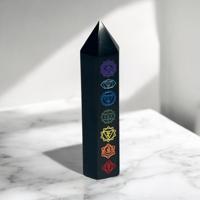Obsidiaan Chakra Obelisk - Spirituele beelden - Spiritueelboek.nl