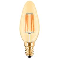 LED Kaars Filament Lamp E14 4W Amber | Zeer Warm Wit 2200K | Dimbaar