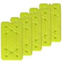 Koelelementen 450 gram - 5x - 14 x 25 x 1 cm - geel - voor koelbox en koeltas