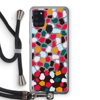 Colored Giraffe: Samsung Galaxy A21s Transparant Hoesje met koord