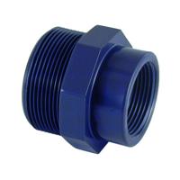 PVC Soknippel 1" Buitendraad 3/8" Binnendraad PN10