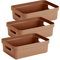 Sunware opbergbox Sigma Home - 6x - kunststof - 9 liter - terra - opberg dozen/bakken