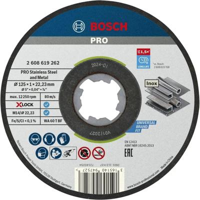Bosch Professional X-LOCK Doorslijpschijven PRO Stainless Steel and Metal 125x22,23mm VE=1 - 2608619262