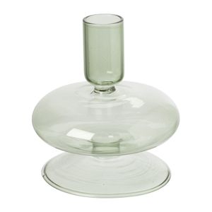 Mini glazen kandelaar -petrol - ø10x11 cm