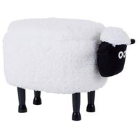 Beliani - SHEEP - Poef - Wit - Polyester - thumbnail