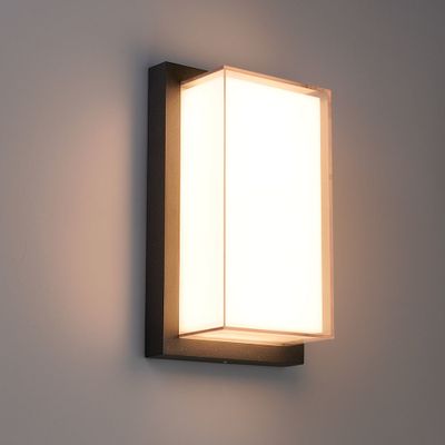 HOFTRONIC™ Milan LED wandlamp - 12 Watt - 3000K warm wit - IP54 waterdicht - Zwart - Wandverlichting voor binnen en buiten - Modern