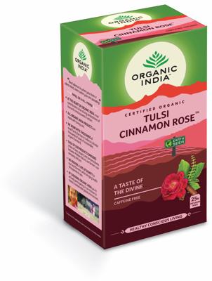 Organic India Tulsi cinnamon rose thee bio 25 Zakjes