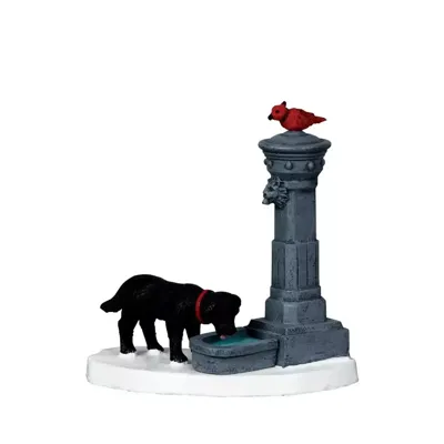 Lemax water fountain kerstdorp accessoire Caddington Village 2010