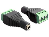DeLOCK 65455 tussenstuk voor kabels 3.5 mm 3 pin terminal block Zwart, Groen