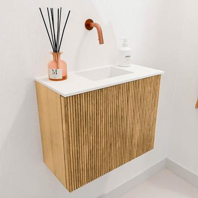 Toiletmeubel Mondiaz Joya | 50 cm | Meubelkleur Oak | Faye wastafel Talc Rechts | Zonder kraangat(en) Toiletmeubel Mondiaz Joya | 50 cm | Meubelkleur Oak | Faye wastafel Talc Rechts | Zonder kraangat(en)