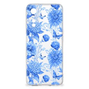 TPU Case voor OPPO A78 5G | A58 5G Flowers Blue