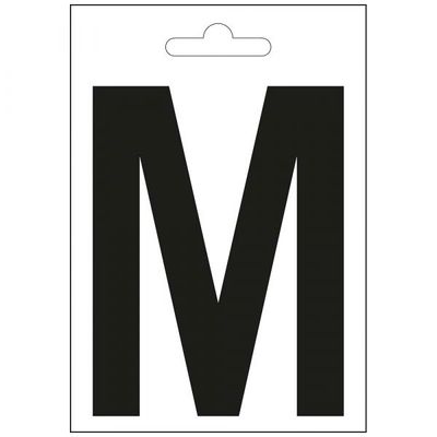 Nautic letter M zwart 100 mm.