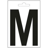Nautic letter M zwart 100 mm.