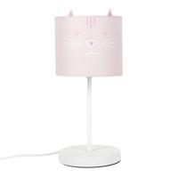 Home Deco Kids Lamp Kat / Poes - roze - kunststof - aan / uit schakelaar - 36 cm - kinderkamer