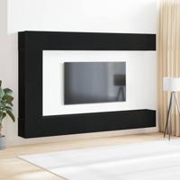 Tv-meubelset 9 pcs Zwart eiken 30.5 x 30 x 110 cm Bewerkt hout