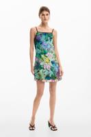 Omkeerbare bloemenjurk - GREEN - XL