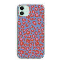 Leopard blue: iPhone 11 Transparant Hoesje