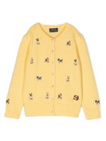 POLO RALPH LAUREN KIDS cardigan à motifs de chiens brodés - Jaune