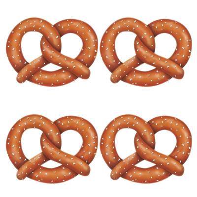 Bierfeest / Oktoberfeest Pretzels - 4x stuks - Duitsland - 28 cm - wanddecoratie - papier