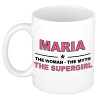 Naam cadeau mok/ beker Maria The woman, The myth the supergirl 300 ml   -