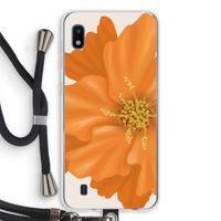 Orange Ellila flower: Samsung Galaxy A10 Transparant Hoesje met koord