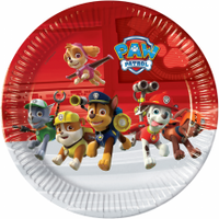 Feestborden Paw Patrol Rood 23cm (8st) - thumbnail