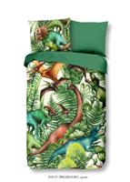 Good Morning Kinderdekbedovertrek "dinosaurussen" - Groen - (140x200/220 cm) - Katoen