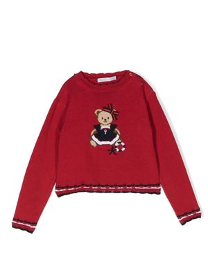 Patachou pull à motif en intarsia - Rouge