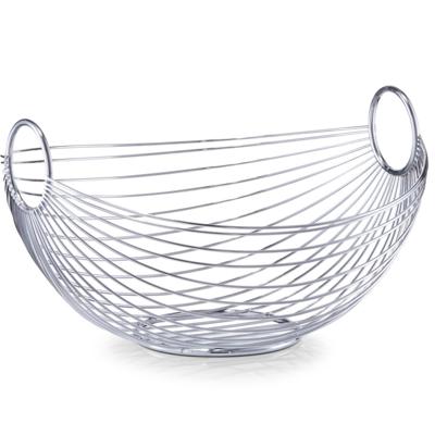 Fruitschalen - zilver - metaal - 28 cm -1x - ovale - serveerschaal