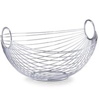 Fruitschalen - zilver - metaal - 28 cm -1x - ovale - serveerschaal