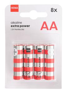 HEMA AA Alkaline Extra Power Batterijen - 8 Stuks